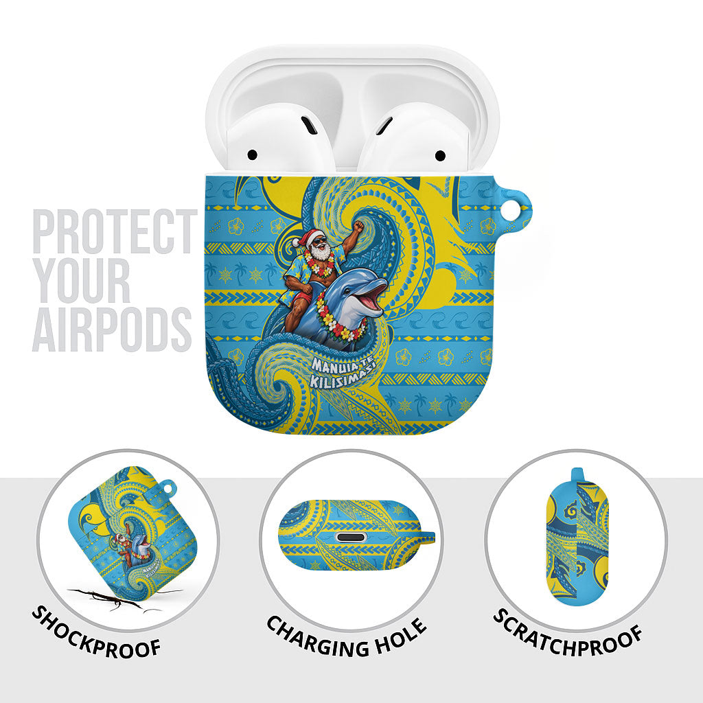 Tuvalu Christmas AirPods Case Santa Riding Ocean Dolphin DT05 - Polynesian Pride