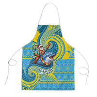 Tuvalu Christmas Apron Santa Riding Ocean Dolphin DT05 Blue - Polynesian Pride
