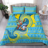 Tuvalu Christmas Bedding Set Santa Riding Ocean Dolphin DT05 - Polynesian Pride