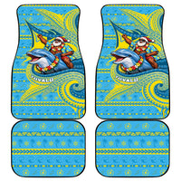 Tuvalu Christmas Car Mats Santa Riding Ocean Dolphin DT05 - Polynesian Pride