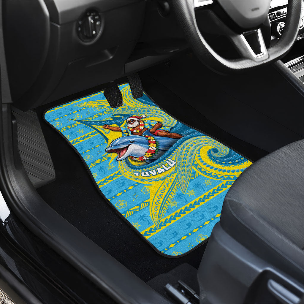 Tuvalu Christmas Car Mats Santa Riding Ocean Dolphin DT05 - Polynesian Pride
