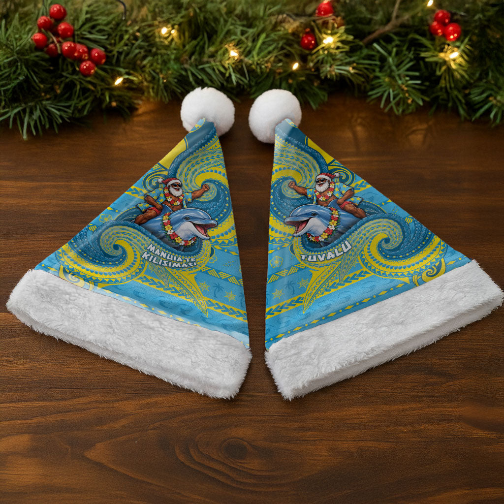 Tuvalu Christmas Santa Hat Santa Riding Ocean Dolphin DT05 - Polynesian Pride