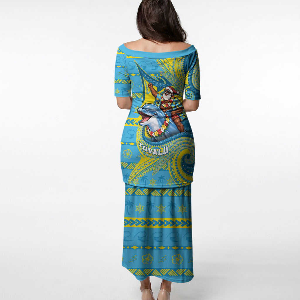 Tuvalu Christmas Puletasi Santa Riding Ocean Dolphin DT05 - Polynesian Pride