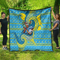 Tuvalu Christmas Quilt Santa Riding Ocean Dolphin DT05 - Polynesian Pride