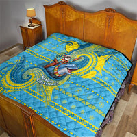 Tuvalu Christmas Quilt Santa Riding Ocean Dolphin DT05 - Polynesian Pride