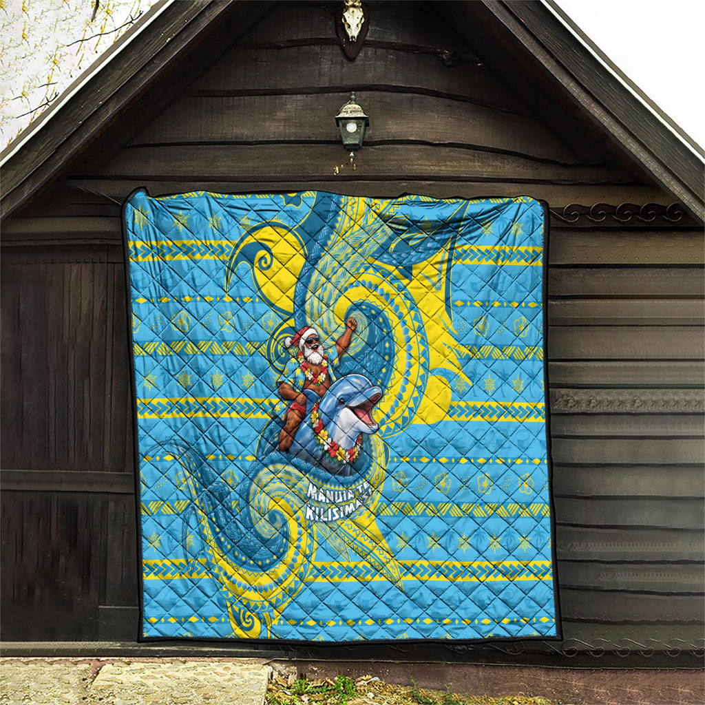 Tuvalu Christmas Quilt Santa Riding Ocean Dolphin DT05 - Polynesian Pride