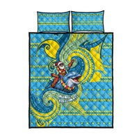 Tuvalu Christmas Quilt Bed Set Santa Riding Ocean Dolphin DT05 - Polynesian Pride