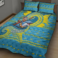 Tuvalu Christmas Quilt Bed Set Santa Riding Ocean Dolphin DT05 - Polynesian Pride