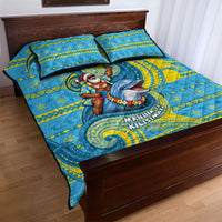 Tuvalu Christmas Quilt Bed Set Santa Riding Ocean Dolphin DT05 - Polynesian Pride