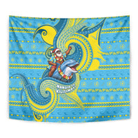 Tuvalu Christmas Tapestry Santa Riding Ocean Dolphin DT05 - Polynesian Pride