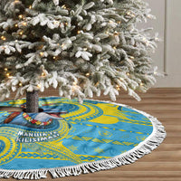 Tuvalu Christmas Tree Skirt Santa Riding Ocean Dolphin DT05 - Polynesian Pride