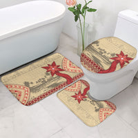 Tonga Language Week Bathroom Set Tribal Cross Ngatu Floral Pattern DT05 - Polynesian Pride