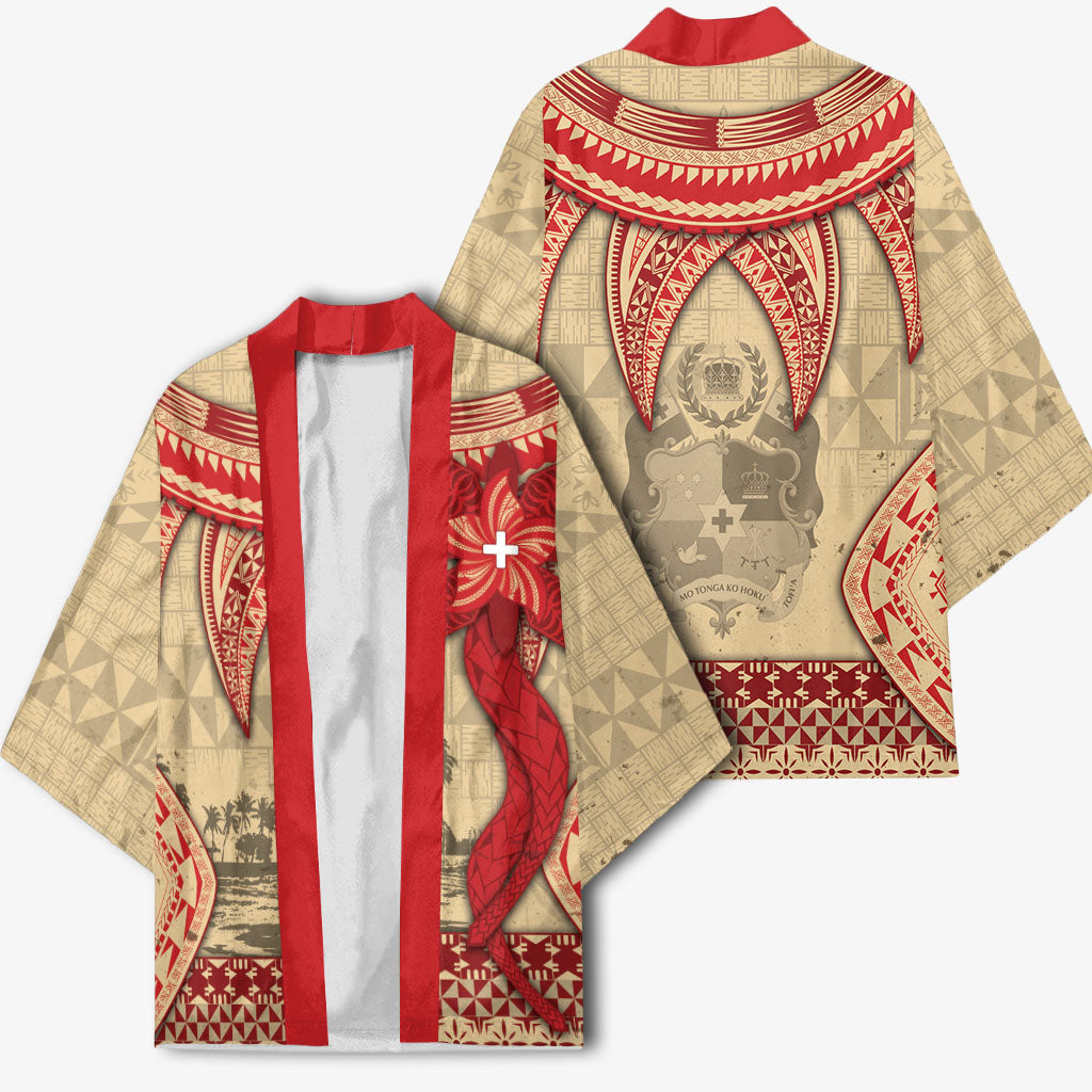Tonga Language Week Kimono Tribal Cross Ngatu Floral Pattern DT05 - Polynesian Pride