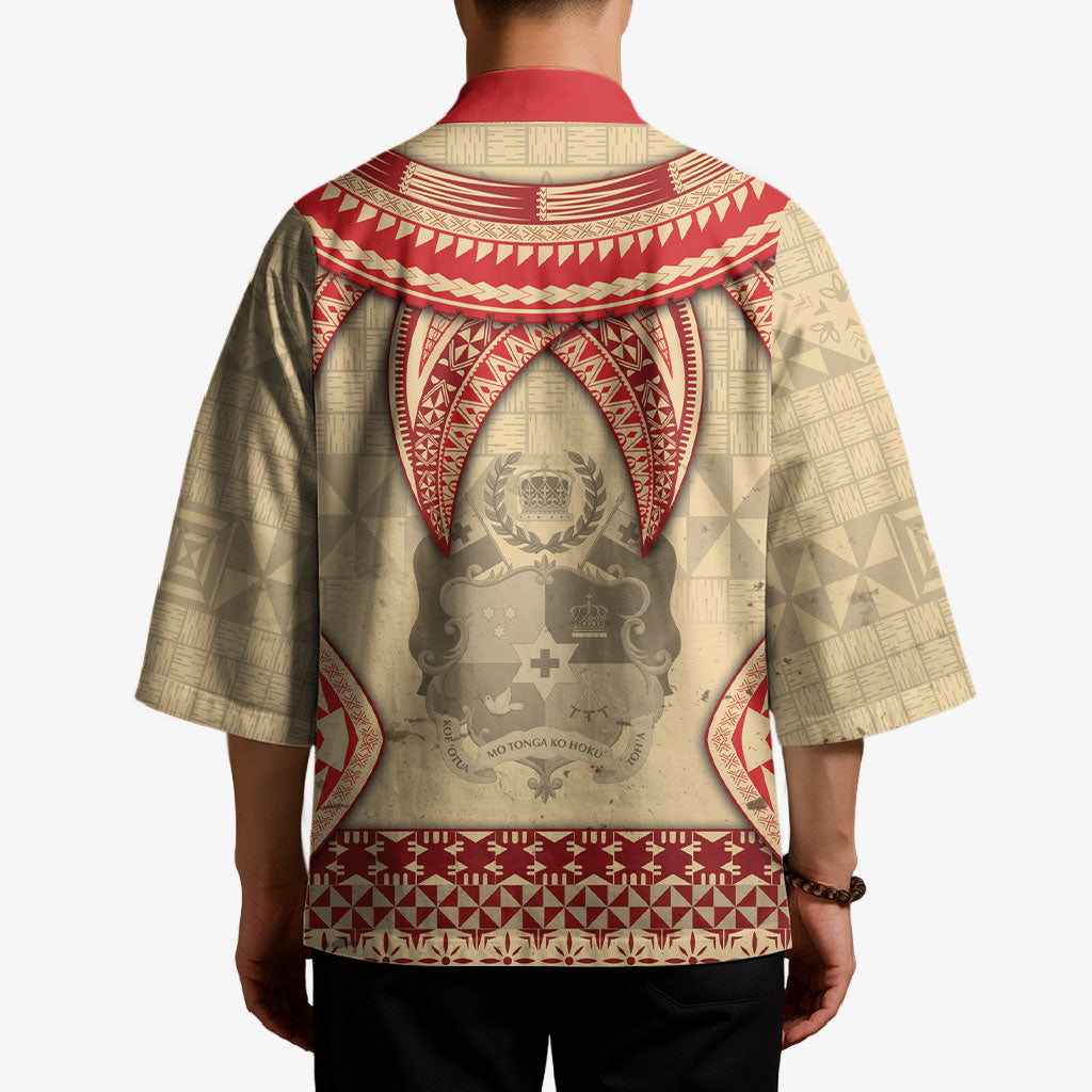 Tonga Language Week Kimono Tribal Cross Ngatu Floral Pattern DT05 - Polynesian Pride