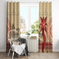 Tonga Language Week Window Curtain Tribal Cross Ngatu Floral Pattern DT05 - Polynesian Pride