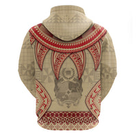 Tonga Language Week Zip Hoodie Tribal Cross Ngatu Floral Pattern DT05 - Polynesian Pride