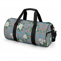 Blue Binakol Motifs With Jasminum Sambac Duffle Bag Mabuhay Philippines Festival DT05 - Polynesian Pride
