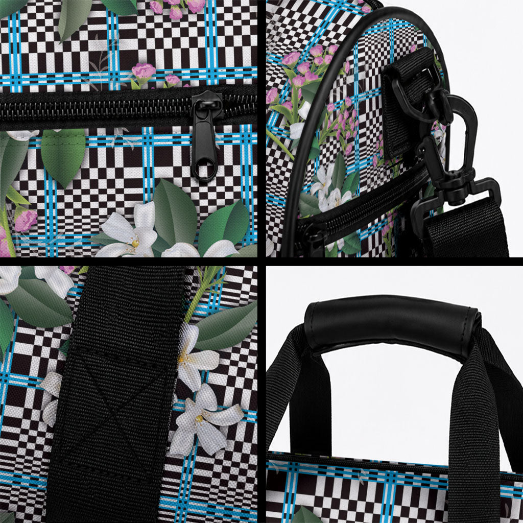 Blue Binakol Motifs With Jasminum Sambac Duffle Bag Mabuhay Philippines Festival DT05 - Polynesian Pride