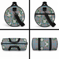 Blue Binakol Motifs With Jasminum Sambac Duffle Bag Mabuhay Philippines Festival DT05 - Polynesian Pride