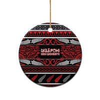 Personalised Ngapuhi Aotearoa Meri Kirihimete Ceramic Ornament Maori Silver Fern Koru Tribal Pattern DT05 - Polynesian Pride