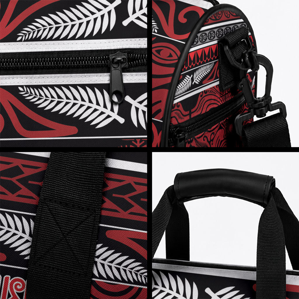 Ngapuhi Aotearoa Meri Kirihimete Duffle Bag Maori Silver Fern Koru Tribal Pattern DT05 - Polynesian Pride