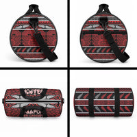 Ngapuhi Aotearoa Meri Kirihimete Duffle Bag Maori Silver Fern Koru Tribal Pattern DT05 - Polynesian Pride