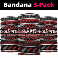 Ngapuhi Aotearoa Meri Kirihimete Neck Gaiter Maori Silver Fern Koru Tribal Pattern DT05 package One Size: 25*50cm Red - Polynesian Pride