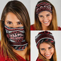 Ngapuhi Aotearoa Meri Kirihimete Neck Gaiter Maori Silver Fern Koru Tribal Pattern DT05 - Polynesian Pride