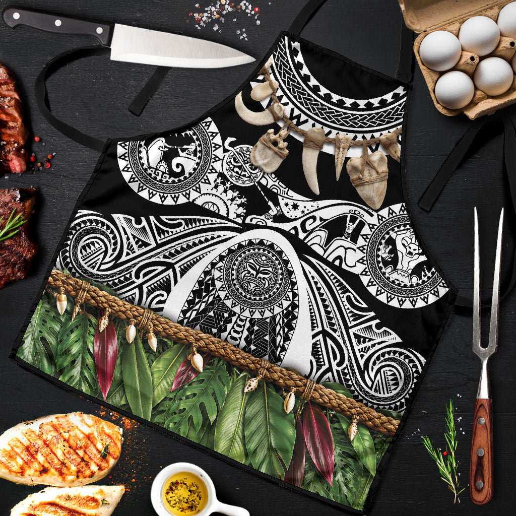 Polynesia Maui Black Tattoo Inspired Apron Tropical Leaf Skirt Costume DT05 Black - Polynesian Pride