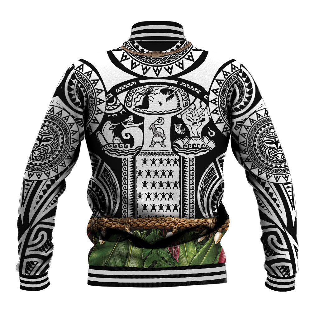 Polynesia Maui Black Tattoo Inspired Baseball Jacket Tropical Leaf Skirt Costume DT05 - Polynesian Pride