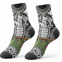 Polynesia Maui Black Tattoo Inspired Crew Socks Tropical Leaf Skirt Costume DT05 - Polynesian Pride