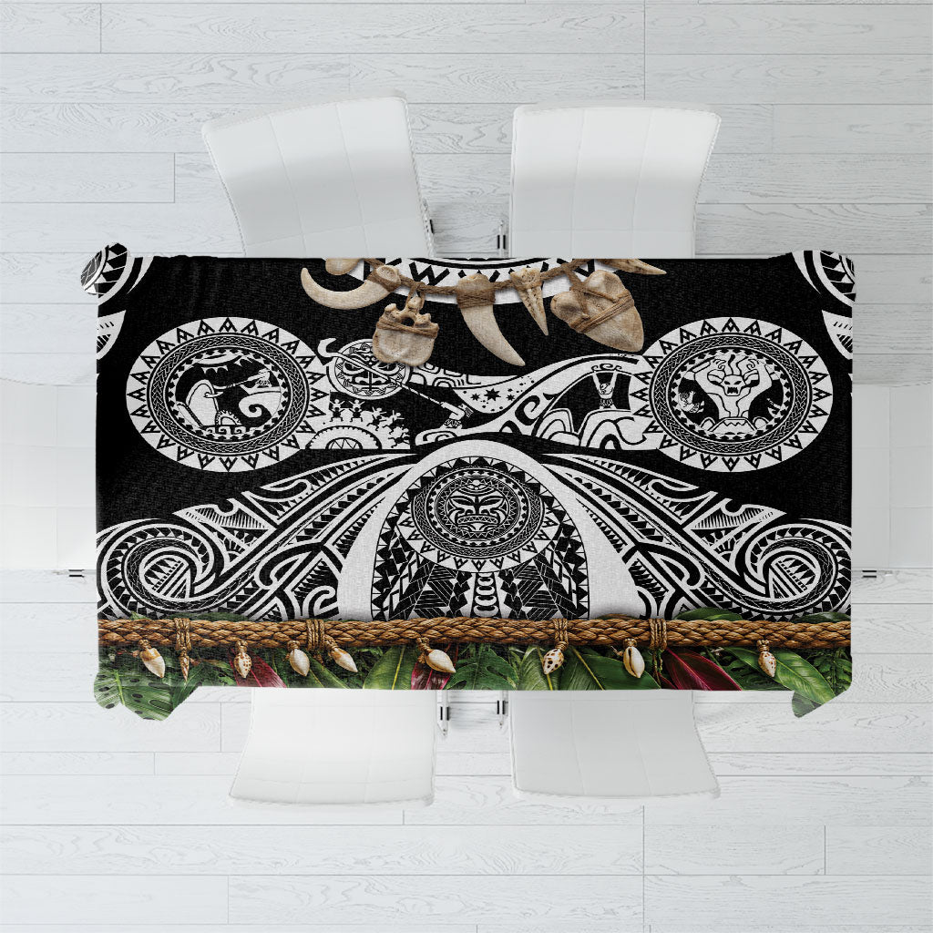 Polynesia Maui Black Tattoo Inspired Tablecloth Tropical Leaf Skirt Costume DT05 Black - Polynesian Pride