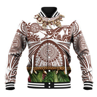 Polynesia Maui Umber Tattoo Inspired Baseball Jacket Tropical Leaf Skirt Costume DT05 Unisex Brown - Polynesian Pride