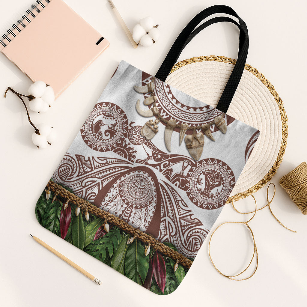 Polynesia Maui Umber Tattoo Inspired Tote Bag Tropical Leaf Skirt Costume DT05 Black Strap One Size Brown - Polynesian Pride