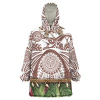 Polynesia Maui Umber Tattoo Inspired Wearable Blanket Hoodie Tropical Leaf Skirt Costume DT05 One Size Brown - Polynesian Pride