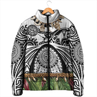 Polynesia Maui White Tattoo Inspired Padded Jacket Tropical Leaf Skirt Costume DT05 - Polynesian Pride