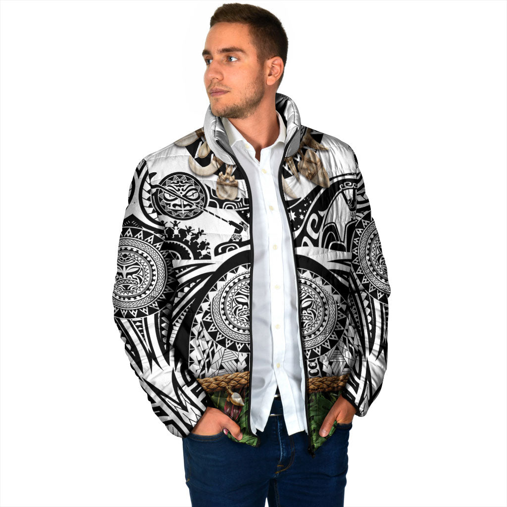 Polynesia Maui White Tattoo Inspired Padded Jacket Tropical Leaf Skirt Costume DT05 - Polynesian Pride