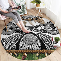 Polynesia Maui White Tattoo Inspired Round Carpet Tropical Leaf Skirt Costume DT05 - Polynesian Pride
