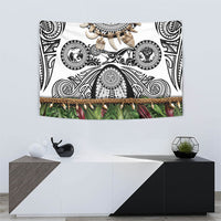 Polynesia Maui White Tattoo Inspired Tapestry Tropical Leaf Skirt Costume DT05 - Polynesian Pride