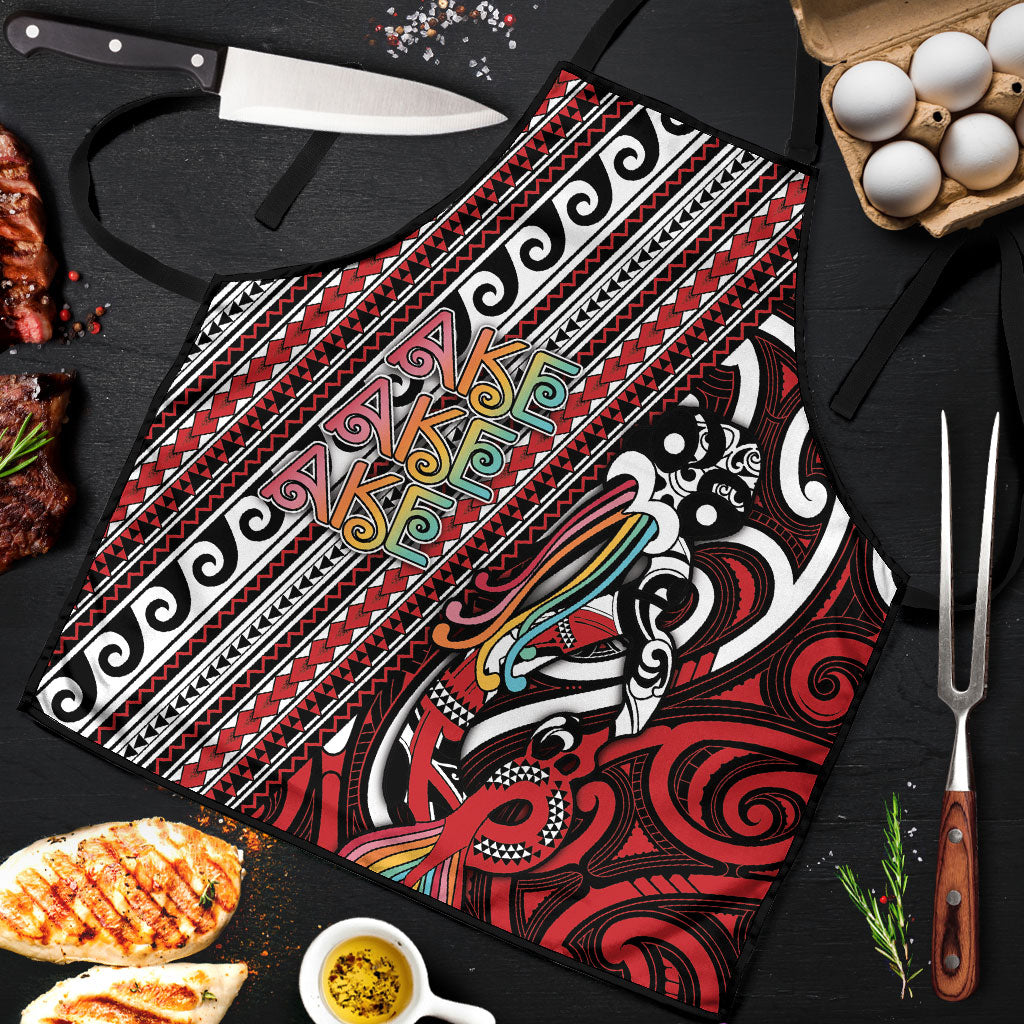 Maori Language Week Apron Ake Ake Ake Tribal Patterns DT05 Red - Polynesian Pride