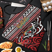 Maori Language Week Apron Ake Ake Ake Tribal Patterns DT05 Red - Polynesian Pride