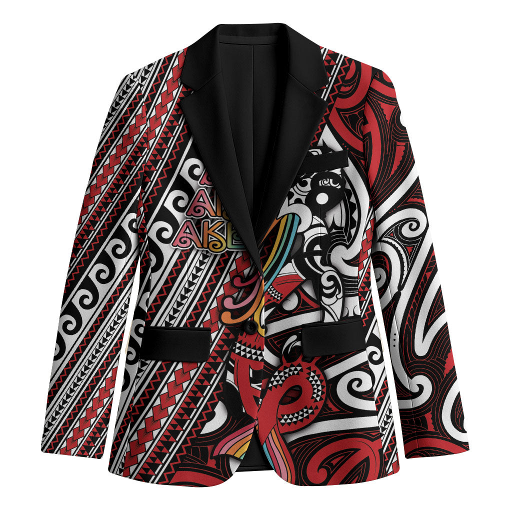Personalised Maori Language Week Blazer Ake Ake Ake Tribal Patterns DT05 Unisex Red - Polynesian Pride