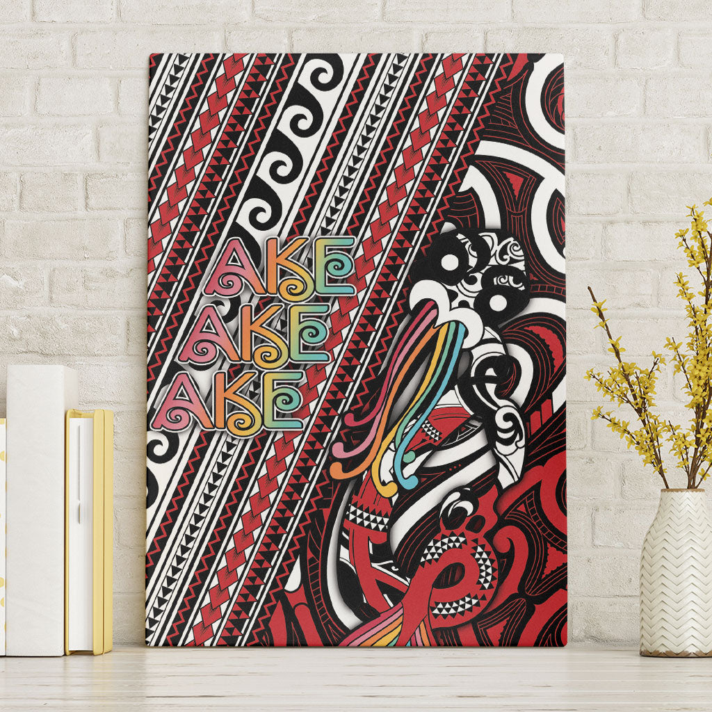 Maori Language Week Canvas Wall Art Ake Ake Ake Tribal Patterns DT05 Without Frame Red - Polynesian Pride