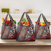 Maori Language Week Grocery Bag Ake Ake Ake Tribal Patterns DT05 3-pack One Size Red - Polynesian Pride