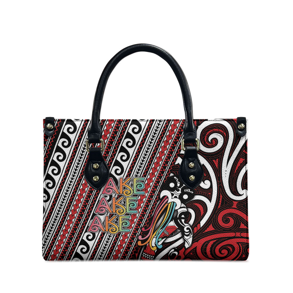Maori Language Week Leather Bag Ake Ake Ake Tribal Patterns DT05 - Polynesian Pride
