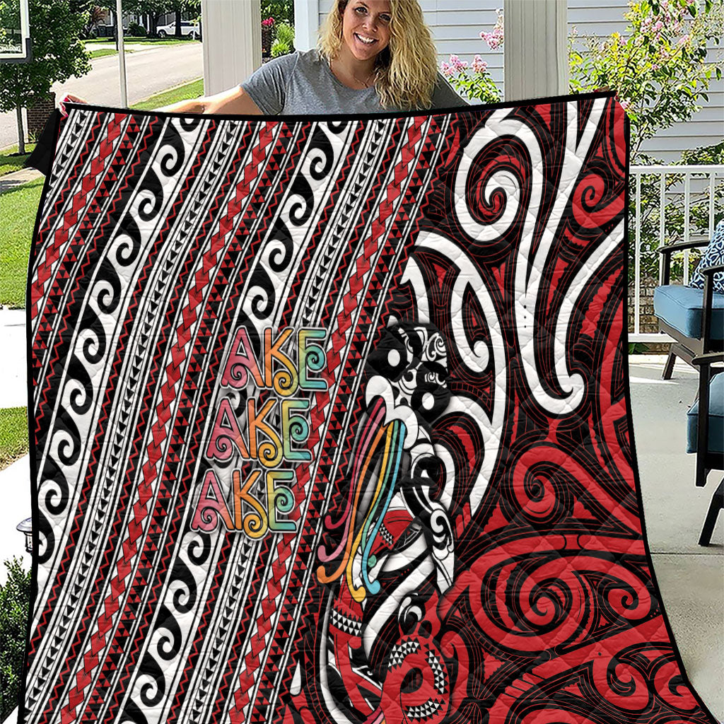 Maori Language Week Quilt Ake Ake Ake Tribal Patterns DT05 Red - Polynesian Pride