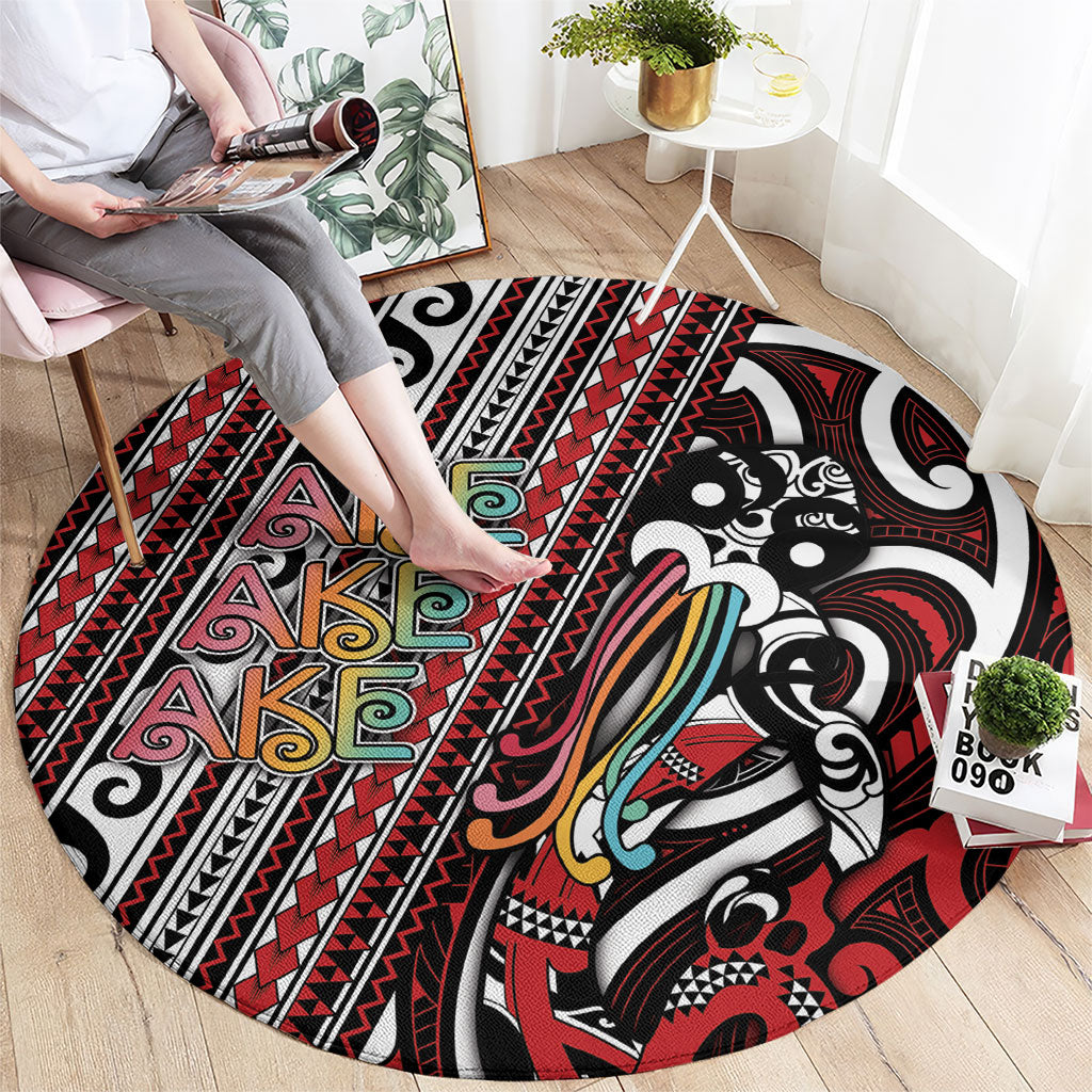 Maori Language Week Round Carpet Ake Ake Ake Tribal Patterns DT05 - Polynesian Pride