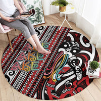 Maori Language Week Round Carpet Ake Ake Ake Tribal Patterns DT05 - Polynesian Pride