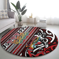 Maori Language Week Round Carpet Ake Ake Ake Tribal Patterns DT05 - Polynesian Pride