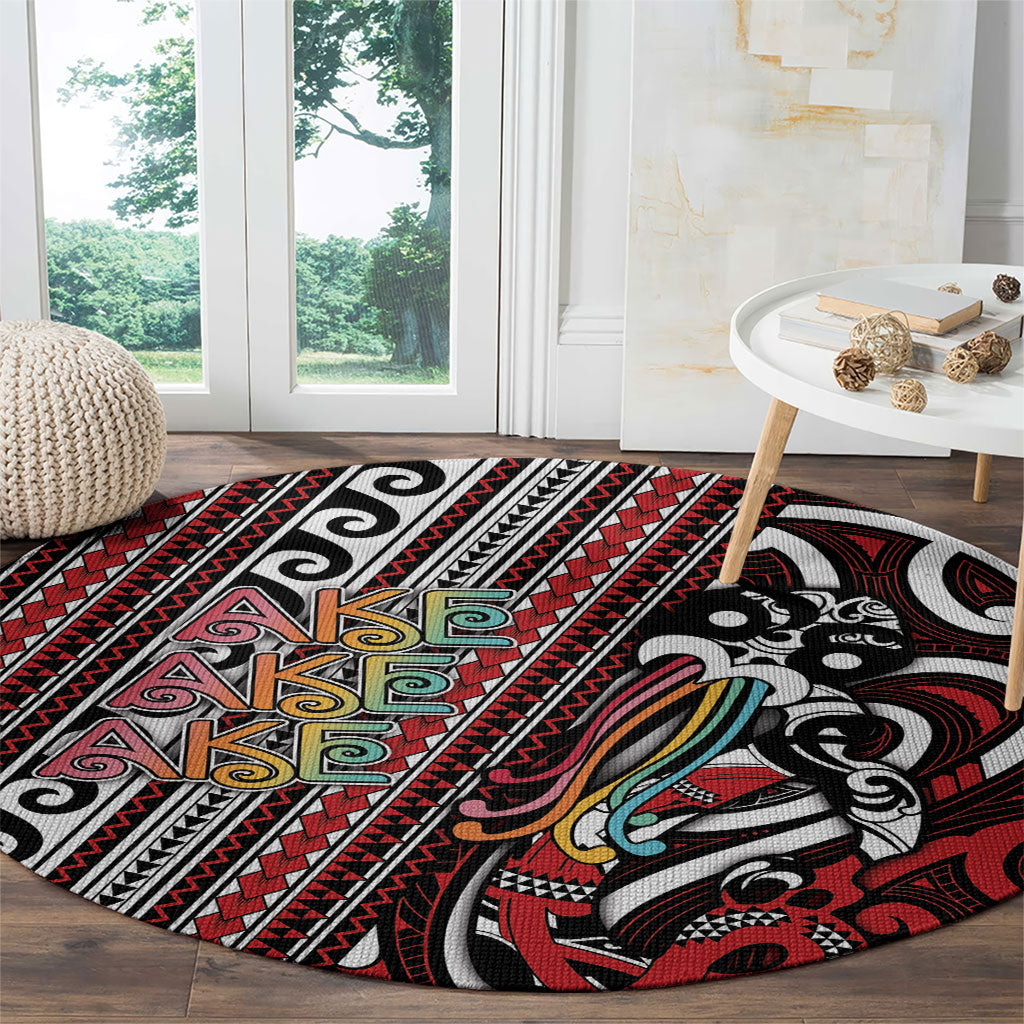 Maori Language Week Round Carpet Ake Ake Ake Tribal Patterns DT05 - Polynesian Pride